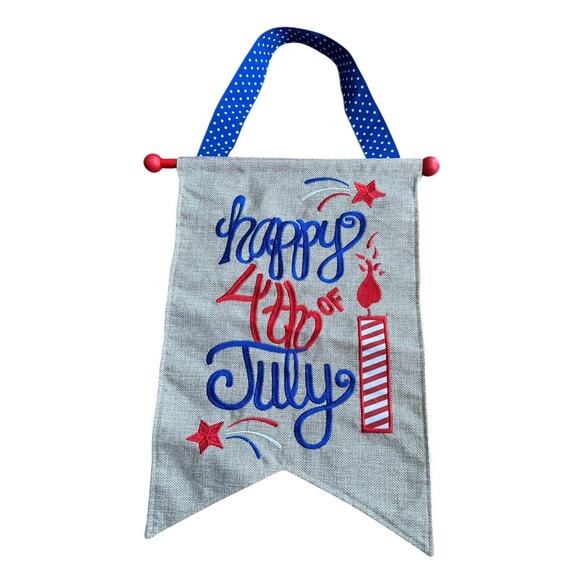 4th of July Embroidered Pennant Banner America Home Party Supplies Decoration - Picture 2 of 6